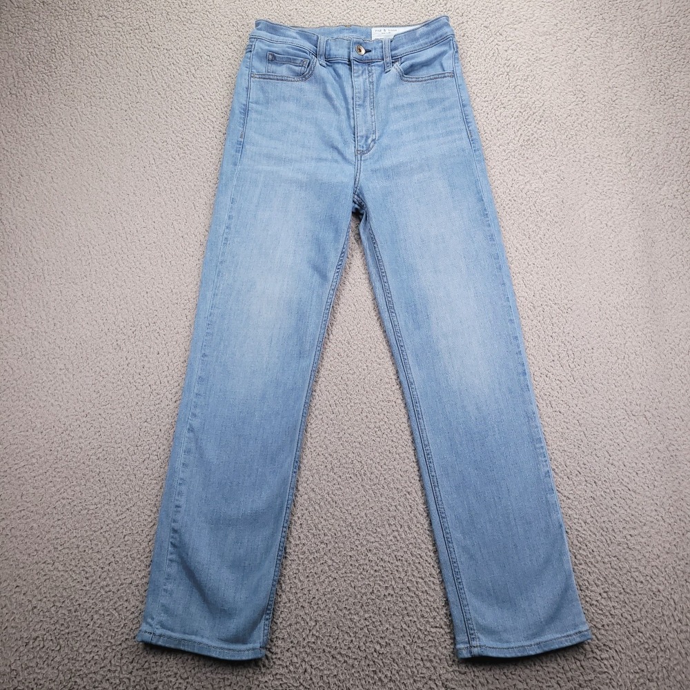 RAG & BONE Jeans Womens Size 27 FERN High Rise Slim Ankle Light Wash Denim 26x26